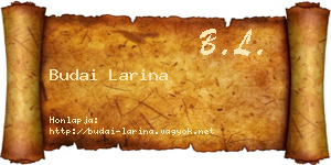 Budai Larina névjegykártya